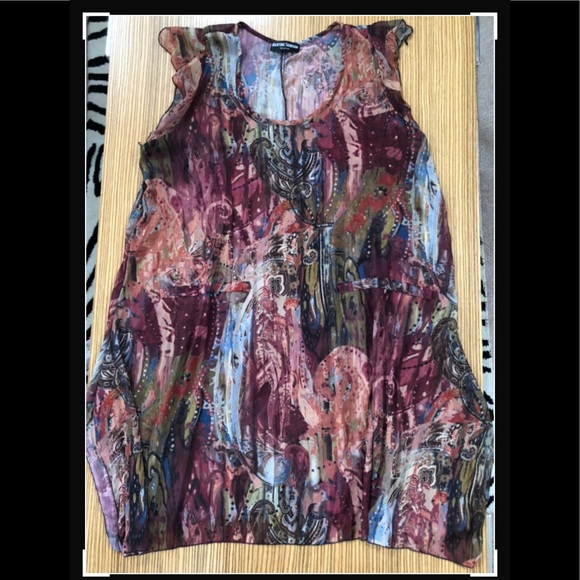 Martine Samoun Creation Silky Dress Tunic Overlay - Picture 4 of 7